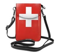 ZHAOUR Swiss Flag Print Small Cell Phone Purse â€“ Roomy Cross-Body Wallet Bag, Adjustable Leather Arm Bag with Shoulder Strap