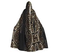 ZHAOUR Teal Grey and White Floral Print Hooded Cloak Halloween Witch Robe | Party Cos Easter Men Women Unisex Adult Christmas Cosplay Robe Decorative Vampire Grim Reaper Dark Princess Mage