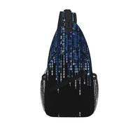 ZHAOUR the Blue Binary Print Cross Chest Bag â€“ Unisex Travel Sling Backpack, Diagonal Front-Body Carry for Daypack & Casual Use