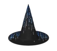 ZHAOUR the Blue Binary Print Halloween Hat Wizard Party Decor 1 PC | Indoor Outdoor Women Men Ladies Pointed horn cap Gift light Easter sombrero de bruja de Halloween tiene