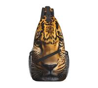 ZHAOUR The deep-eyed leopard Print Cross Chest Bag - Lightweight Hiking Daypack with Zippers, Travel Sling for Unisex Daily & Outdoor Use
