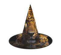 ZHAOUR The deep-eyed leopard Print Halloween Hat Wizard Party Decor 1 PC | Indoor Outdoor Women Men Ladies Pointed horn cap Gift light Easter sombrero de bruja de Halloween tiene