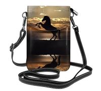 ZHAOUR The Sunset Stallion (1) Print Small Cell Phone Purse - Roomy Cross-Body Wallet Bag, Adjustable Leather Arm Bag with Shoulder Strap