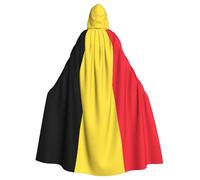 ZHAOUR Unisex Adult Halloween Hooded Cloak – Flag of Belgium Full Print Cosplay Costume Cape – Comfortable and Durable Robe