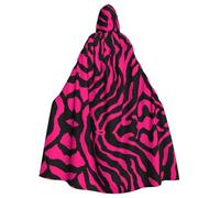 ZHAOUR Unisex Adult Halloween Hooded Cloak - Zebra Tiger Leopard pink Full Print Cosplay Costume Cape - Comfortable and Durable Robe