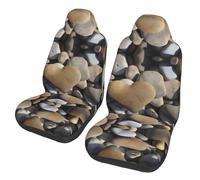 ZHAOUR Universal Heart Stone Print Auto Front Seat Covers - Fits Car SUV Sedan Truck, Breathable Interior Protection