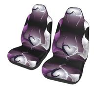 ZHAOUR Universal Purple and Wirte Dragons Print Car Seat Covers for Auto Front Seats