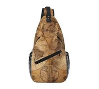 ZHAOUR Vintage Old World Map Print Cross Chest Bag â€“ Unisex Travel Sling Backpack, Diagonal Front-Body Carry for Daypack & Casual Use