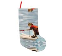 ZHAOUR Water Skiing fox Squirrel Print 18in Christmas Stockings - Holiday Hanging Decoration for Fireplace, Xmas Tree, Home & Office