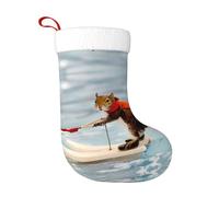 ZHAOUR Water Skiing fox Squirrel Print Christmas Stocking 18 Inches â€“ Holiday Decor, Fireplace Hanging for Xmas, Halloween, New Year