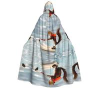ZHAOUR Water Skiing fox Squirrel Print Halloween Hooded Cloak Costumes Cape - Unisex Adult Party, Carnival, Comic Exhibition,Cosplay Robe