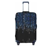 ZHAOUR XL Suitcase Cover Protector â€“ Elastic The Blue Binary Print Luggage Travel Accessories for Business Trips