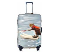 ZHAOUR XL Suitcase Cover Protector â€“ Elastic Water Skiing Fox Squirrel Print Luggage Travel Accessories for Business Trips