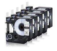 ZHAOXCAIN 12mm Permanent Polyester Label Tape Black On White A18483 Compatible With 18482 18483 18484 Label Makers 1000 4200 5200 Labels(5PK Black on White)