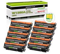 ZHAOXCAIN 1Pcs To 10Pcs 138A W1380A Compatible Toner Cartridge Black With Chip For Pro MFP 3101fdw 3001dw Printers Replacement(10Pcs W1380A)