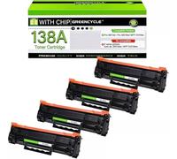 ZHAOXCAIN 1Pcs To 10Pcs 138A W1380A Compatible Toner Cartridge Black With Chip For Pro MFP 3101fdw 3001dw Printers Replacement(4Pcs W1380A)