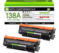 ZHAOXCAIN 1Pcs To 10Pcs 138A W1380A Compatible Toner Cartridge Black With Chip For Pro MFP 3101fdw 3001dw Printers Replacement(2Pcs W1380A)