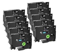 ZHAOXCAIN 1PK-10PK White On Black Label Tapes Compatible With TZ 335 Tze-335 12mm Standard Label Tape For Use With PT-1000 Machines(10Pcs-White on Black)