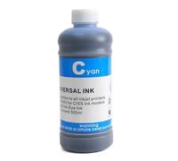 ZHAOXCAIN 500ML Dye Based Black Ink Refill Kit Compatible With Inkjet Printer CISS Systems CMYK 4 Color Universal Ink Set(500ML Dye Ink-C)