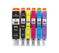 ZHAOXCAIN Compatible Ink Cartridges PGI-280 CLI-281 For TS9120 TS8120 TS6120 TS6220 TR8520 TR7520 Refurbish printer 280 280 281 XL PGI-280 CLI-281(6Color 1set)