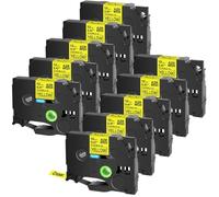 ZHAOXCAIN Flexible Tape FX231 Compatible With 6-24mm TZE Tapes For Label Maker Models FX231 FX631 FX131 FX221 211 241 251(10PK Black on Yellow)