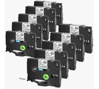 ZHAOXCAIN Flexible Tape FX231 Compatible With 6-24mm TZE Tapes For Label Maker Models FX231 FX631 FX131 FX221 211 241 251(10PK Black on Clear)