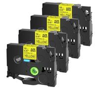 ZHAOXCAIN Flexible Tape FX231 Compatible With 6-24mm TZE Tapes For Label Maker Models FX231 FX631 FX131 FX221 211 241 251(4PK Black on Yellow)