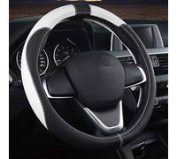 ZHAOXDONN Steering Wheel Covers for Rolls-Royce Ghost 2009-2016 2017 2018 2019 2020 2021 2022 2023 2024, Steering Wheel Cover Anti-Slip Heat Resistant Protective Car Interior Accessories,Black white