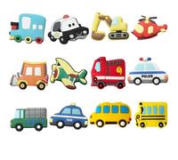ZHAOYCSH 12PCS Vehicle Fridge Magnets - Cartoon Transportation Refrigerator Magnets for Whiteboard, Educational Learning Tool, Fun Gift for Boys Girls, Birthday Present, Kitchen Decoration