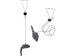 ZHAOYCSH 2 Packs Interactive Cat Hanging Toys with Chasing Mice, Exercise Play for Indoor Cats Kittens, Mental Stimulation Toys for Chase Training, Encourages Natural Instincts and Activity.