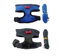 ZHAOYCSH 2PCS Adjustable Chicken Harness and Leash Set，Hen & Duck Training Vest for Walking，Breathable & Secure Pet Harness with Matching Belt，Comfortable Fit for Ducks, Chickens, Geese (Black+Blue)