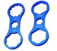 ZHAOYCSH 2PCS Bicycle Front Fork Repair Tool - Blue Fork Cap Wrench for XCR/XCM/XCT/RST/Suntour MTB & Road Bikes, Double Head Suspension Fork Shoulder Cap Removal & Installation Tool