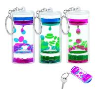 ZHAOYCSH 3-Pack Liquid Motion Timer Keychain,Sensory Toys for Stress Relief & Relaxation, Calming Fidget Keyrings for Kids and Adults, Autism Sensory Tools, Car and Handbag Decoration