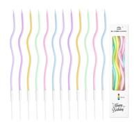 ZHAOYCSH 36 Pack Elegant Colourful Birthday Candles,Tall Skinny Glitter Cake Candles with Holders for Birthday Party Decorations,Cake Candles for Wedding, Anniversary and Celebratory Occasions.