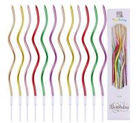 ZHAOYCSH 36PCS Spiral Birthday Candles for Cake - Colorful Twisty Candles with Holders, Multi-Colored Cupcake Decorations for Wedding, Anniversary, Graduation Party, Festive Cake Topper