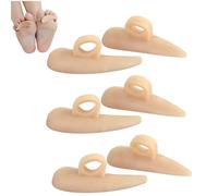 ZHAOYCSH 6 Pieces Gel Hammer Toe Corrector Pads - Hammer Toe Straightener & Crest Support Cushions for Curled, Curved, Claw, Mallet Toe Pain Relief - Left & Right Feet Gel Toe Splints (Beige)