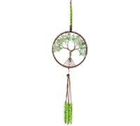 ZHAOYCSH Green Tree of Life Suncatcher Hanging Ornament, Crystal Wind Chime for Windows, Garden & Bedroom, Handmade Crystal Gemstone Glass Decor, Gifts for Women, Home Wall Car Charm