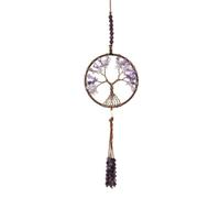 ZHAOYCSH Purple Crystal Tree of Life Hanging Ornament,Healing Suncatcher Wind Chime for Home Window Garden Bedroom Wall Decoration, Spiritual Crystal Gifts for Women, Glass Dream Catcher Car Charm