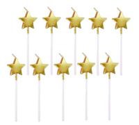 ZHAOYCSH Star Birthday Candles - 10PCS Gold Metallic Cake Candles for Birthday, Wedding & Party Decorations | Elegant Star-Shaped Cake Toppers for Cupcakes & Anniversary Celebrations