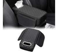 ZHAOYIJIE Leather Car Armrest Cushion for Porsche Boxster 987, Car Center Console Pad With Tissue Box and Side Pocket, Multifunctional Armrest Box Cover,A