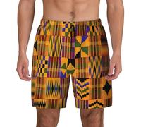 ZhaoYuGoods African Tribal Ethnic Texture Men's Swim Trunks, Bathing Shorts, Printed Swim Shorts for Active Men Black
