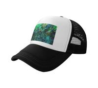 ZhaoYuGoods Baseball Cap, Abalone Nacre Prinetd Adjustable Mesh Back Trucker Caps, Cute Casual Sun Hat for Outdoor Sports Travel Running Black