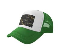 ZhaoYuGoods Baseball Cap, Black Gold Marble Prinetd Adjustable Mesh Back Trucker Caps, Cute Casual Sun Hat for Outdoor Sports Travel Running