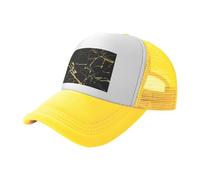 ZhaoYuGoods Baseball Cap, Black Gold Marble Prinetd Adjustable Mesh Back Trucker Caps, Cute Casual Sun Hat for Outdoor Sports Travel Running