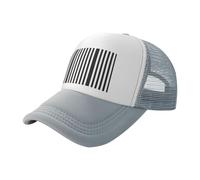 ZhaoYuGoods Baseball Cap, Black & White Stripe Prinetd Adjustable Mesh Back Trucker Caps, Cute Casual Sun Hat for Outdoor Sports Travel Running