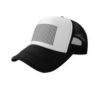 ZhaoYuGoods Baseball Cap, Black & White Stripe Prinetd Adjustable Mesh Back Trucker Caps, Cute Casual Sun Hat for Outdoor Sports Travel Running