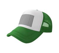 ZhaoYuGoods Baseball Cap, Black & White Stripe Prinetd Adjustable Mesh Back Trucker Caps, Cute Casual Sun Hat for Outdoor Sports Travel Running