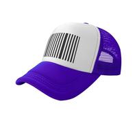 ZhaoYuGoods Baseball Cap, Black & White Stripe Prinetd Adjustable Mesh Back Trucker Caps, Cute Casual Sun Hat for Outdoor Sports Travel Running