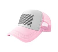 ZhaoYuGoods Baseball Cap, Black & White Stripe Prinetd Adjustable Mesh Back Trucker Caps, Cute Casual Sun Hat for Outdoor Sports Travel Running