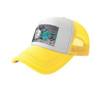 ZhaoYuGoods Baseball Cap, Black White Teal Gray Rose Flowers Prinetd Adjustable Mesh Back Trucker Caps, Cute Casual Sun Hat for Outdoor Sports Travel Running